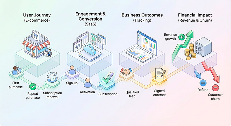 Timeline of money-related events such as purchase, refund, subscription upgrade and downgrade